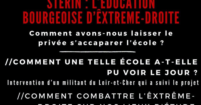 06/10 : [Conférence] l'École de Stérin : l'Éducation bourgeoise d'extrême droite