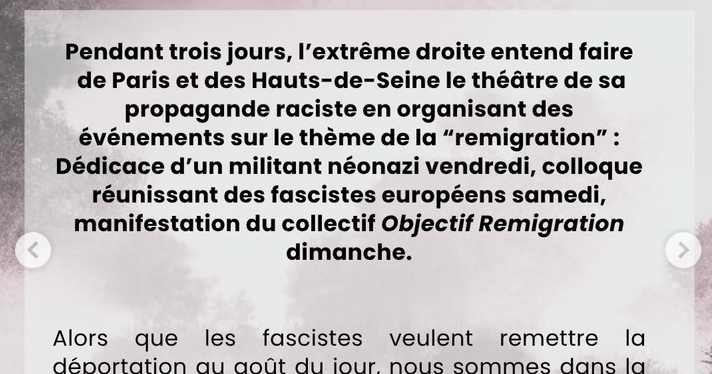 Acte III : bloquons les fachos et leur week-end sur la "remigration"